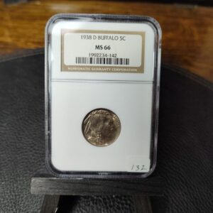 1938 D US Coin, Buffalo Nickel MS66 NGC Graded