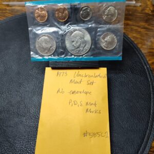 1973 Uncirculated Mint Set 13 Coins P and Mint Marks with S Lincoln Penny