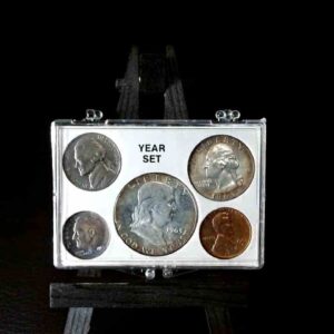 US Coin Set - 1963 Year Set in Plastic Holder - Toned