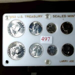 US Uncirculated Mint Set 1962, 10 Coins in Holder - See photos for coins and appearance